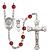 Saint Christopher and Baseball Rosary with Ruby Beads