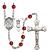 Saint Christopher and Basketball Rosary with Ruby Beads