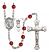 Saint Christopher and Hockey Rosary with Ruby Beads