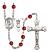 Saint Christopher and Tennis Rosary with Ruby Beads