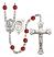 Saint Sebastian and Baseball Rosary with Ruby Beads