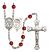 Saint Sebastian and Basketball Rosary with Ruby Beads