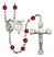 Saint Sebastian and Tennis Rosary with Ruby Beads