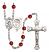 Saint Sebastian and Track & Field Rosary with Ruby Beads