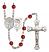 Saint Sebastian and Dance Rosary with Ruby Beads