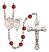 Saint Sebastian and Gymnastics Rosary with Ruby Beads