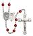 Saint Sebastian and Karate Rosary with Ruby Beads