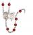 Saint Sebastian and Women's Soccer Rosary with Ruby Beads