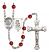 Guardian Angel and Baseball Rosary with Ruby Beads