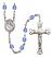 Santa Ana Engravable Rosary with Sapphire Beads