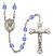 Saint Agatha Engravable Rosary with Sapphire Beads