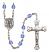 San Antonio Engravable Rosary with Sapphire Beads