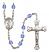 Saint Barbara Engravable Rosary with Sapphire Beads