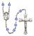 Saint Augustine Engravable Rosary with Sapphire Beads