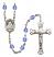 Saint Frances Cabrini Engravable Rosary with Sapphire Beads