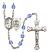 Saint Brendan The Navigator and Navy Rosary with Sapphire Beads