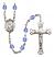 Saint Camillus of Lellis Engravable Rosary with Sapphire Beads