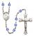 Saint Charles Borromeo Engravable Rosary with Sapphire Beads