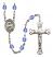 Saint Catherine Laboure Engravable Rosary with Sapphire Beads