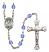 Saint Christopher Engravable Rosary with Sapphire Beads