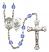 Saint Christopher and Marines Rosary with Sapphire Beads