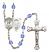 Saint Christopher and Nat'l Guard Rosary with Sapphire Beads