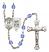 Saint Christopher and Navy Rosary with Sapphire Beads