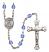 San Cristobal Engravable Rosary with Sapphire Beads