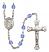 Saint Clare of Assisi Engravable Rosary with Sapphire Beads