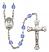 Saint Francis of Assisi Engravable Rosary with Sapphire Beads