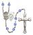 Saint George and Paratrooper Rosary with Sapphire Beads