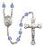 Saint Gerard Majella Engravable Rosary with Sapphire Beads