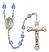 Saint John the Baptist Engravable Rosary with Sapphire Beads