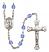 Saint John the Apostle Engravable Rosary with Sapphire Beads