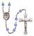 San Judas Engravable Rosary with Sapphire Beads