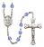 Saint Kevin Engravable Rosary with Sapphire Beads