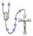 Saint Luke the Apostle Engravable Rosary with Sapphire Beads