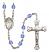 Saint Maria Faustina Engravable Rosary with Sapphire Beads