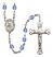 Saint Maximilian Kolbe Engravable Rosary with Sapphire Beads