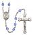 Saint Martha Engravable Rosary with Sapphire Beads