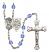 Saint Michael and EMT Rosary with Sapphire Beads