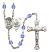 Saint Michael and Marines Rosary with Sapphire Beads