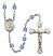 Saint Rita of Cascia Engravable Rosary with Sapphire Beads