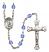 GUARDIAN ANGEL with CHILD Engravable Rosary with Sapphire Beads