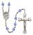 Angel de la Guardia Engravable Rosary with Sapphire Beads