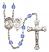 Saint Sebastian and Football Rosary with Sapphire Beads