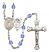 Saint Sebastian and Wrestling Rosary with Sapphire Beads