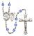 Saint Sebastian and Field Hockey Rosary with Sapphire Beads