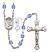 Saint Rita and Baseball Rosary with Sapphire Beads