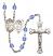 Saint Sebastian and Volleyball Rosary with Sapphire Beads